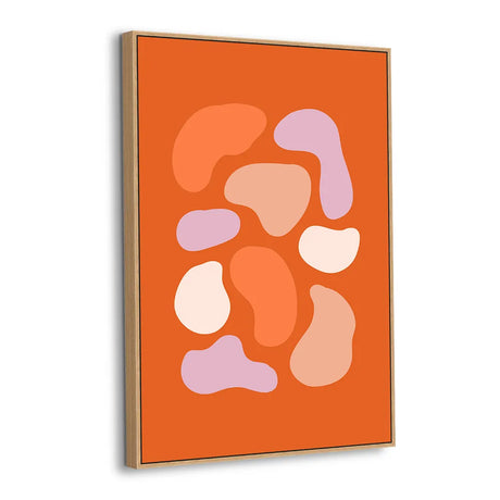 Groovy Pebble Shapes Abstract Canvas Wall Art