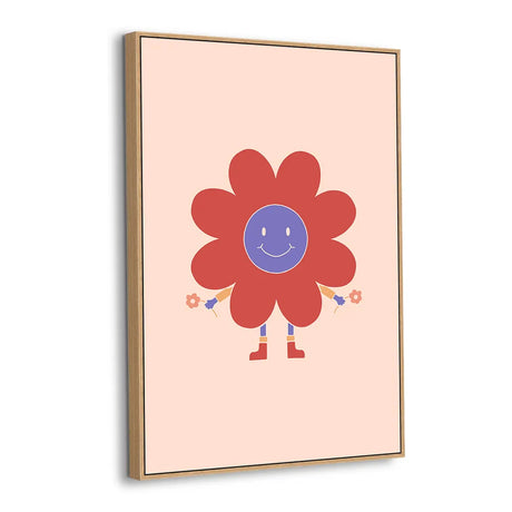 Happy Flower Buddy Canvas Wall Art