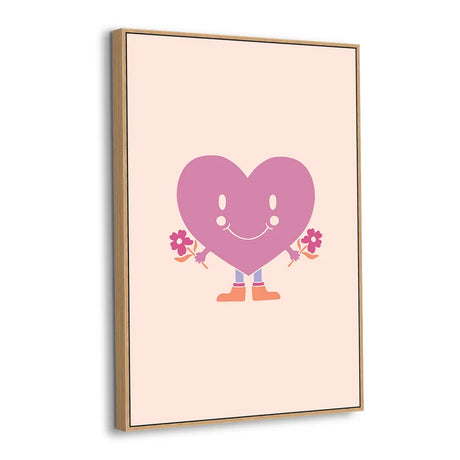Happy Heart in Boots Canvas Wall Art