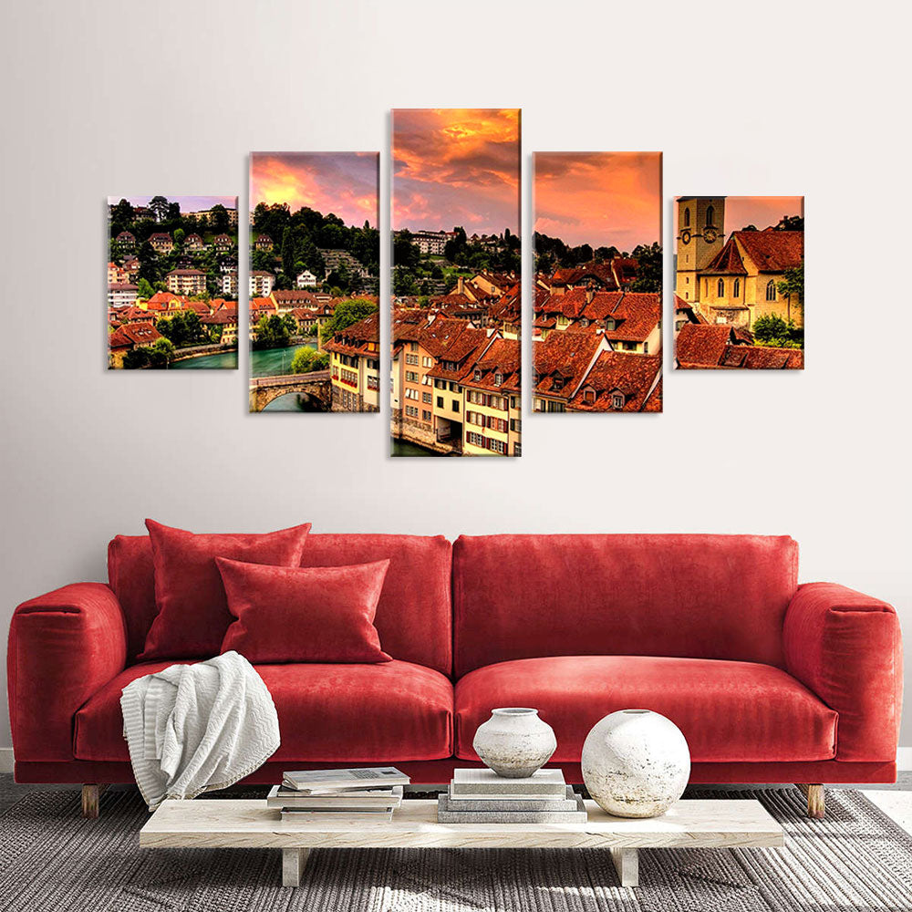 Houses of Bern, Switzerland Canvas Wall Art