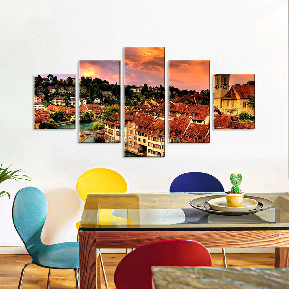 Houses of Bern, Switzerland Canvas Wall Art