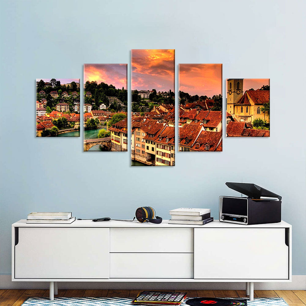 Houses of Bern, Switzerland Canvas Wall Art