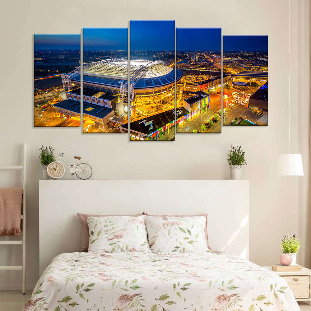 Johan Cruyff Arena Night View Amsterdam Canvas Wall Art