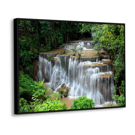 Jungle Harmony Waterfall Canvas Wall Art