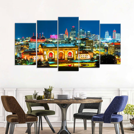 Kansas City Union Station Night View Canvas Wall Art