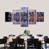 Lakeside Cityscape Canvas Wall Art - Multi-Panel Masterpiece