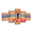 Autumn Landscape with Poppies Canvas Wall Art