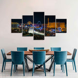 Las Vegas City Night View Canvas Wall Art