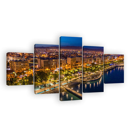 Limassol Cyprus Night View Canvas Wall Art