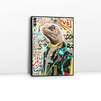 Lizard In Fashion Clothes Graffiti Canvas Wall Art