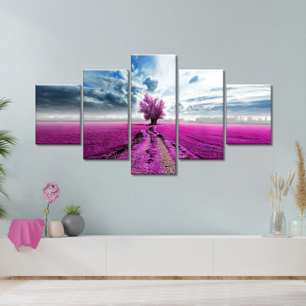 Lone Purple Tree Canvas Wall Art