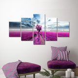 Lone Purple Tree Canvas Wall Art