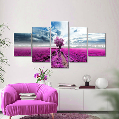 Lone Purple Tree Canvas Wall Art