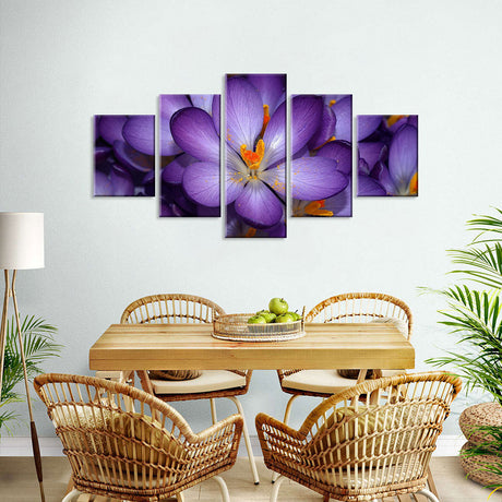 Lovely Purple Crocus Flower Canvas Wall Art