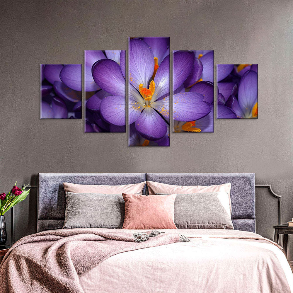 Lovely Purple Crocus Flower Canvas Wall Art