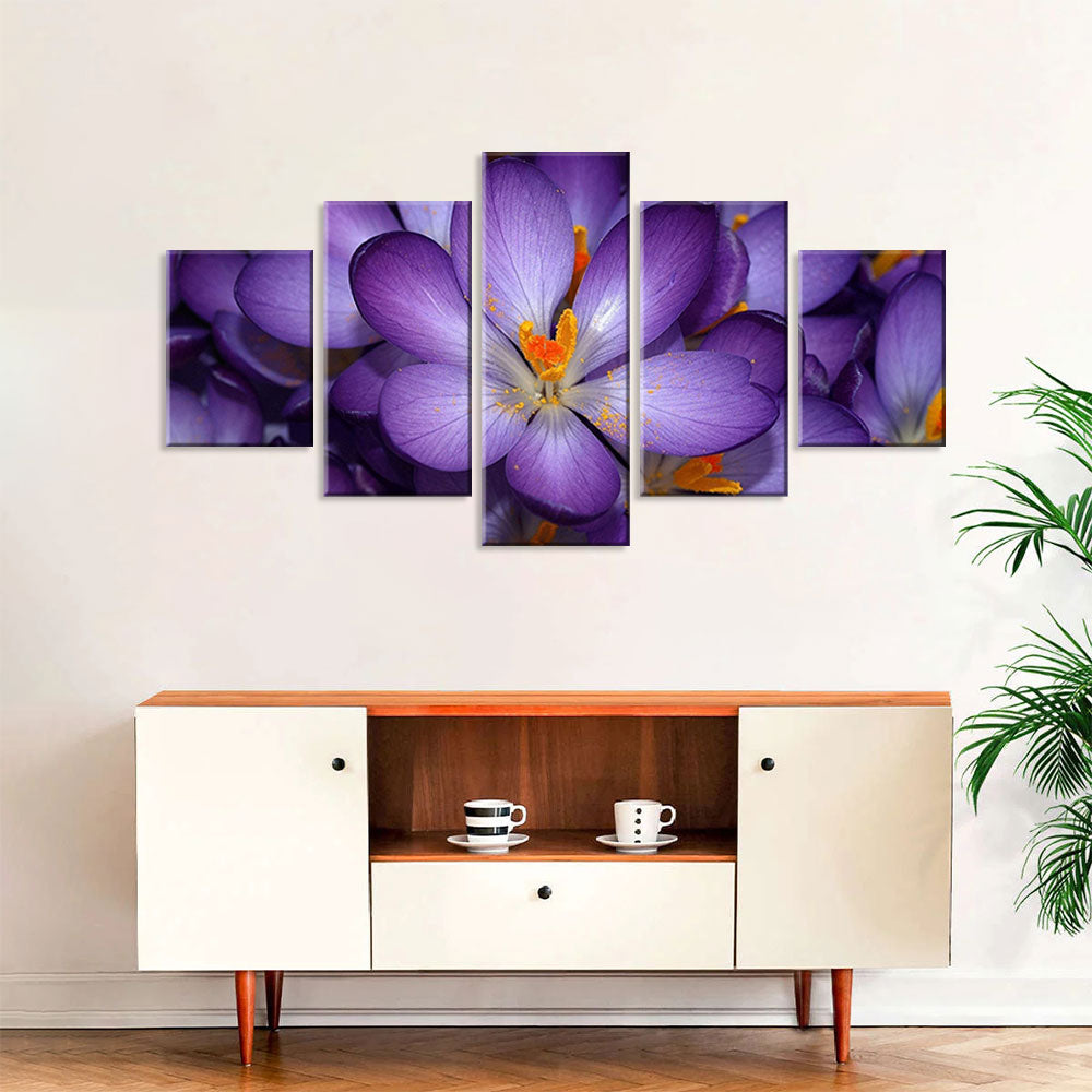 Lovely Purple Crocus Flower Canvas Wall Art