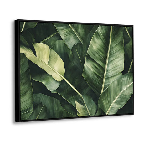 Lush Green Banana Leaf Canvas Wall Art - Modern Nature-Inspired Decor