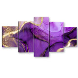 "Luxury Purple and Gold Marble" Canvas Wall Art