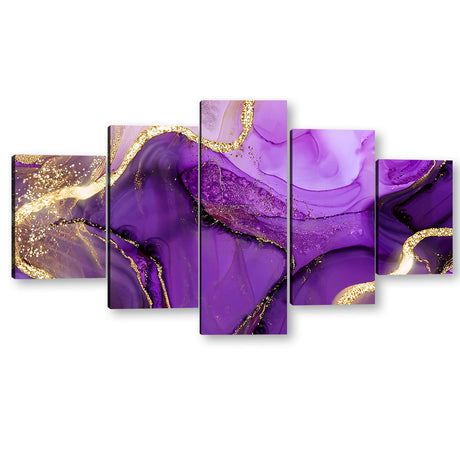 "Luxury Purple and Gold Marble" Canvas Wall Art