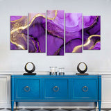 "Luxury Purple and Gold Marble" Canvas Wall Art