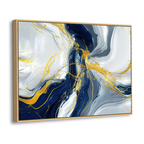Luxury Gold & Navy  – Elegant Marble-Inspired Painting Canvas Wall Art