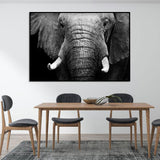 Majestic Elephant Black And White Canvas Wall Art