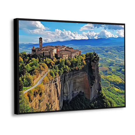 Majestic Cliffside Village Canvas Wall Art