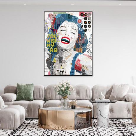 Marilyn Monroe Collage Art Graffiti Canvas Wall Art