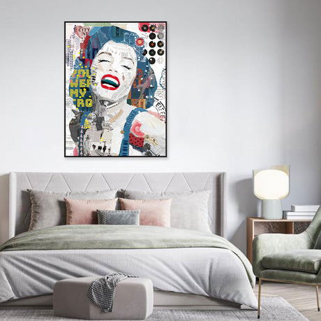 Marilyn Monroe Collage Art Graffiti Canvas Wall Art