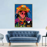 Michael Jackson In Yellow Hat Graffiti Canvas Wall Art