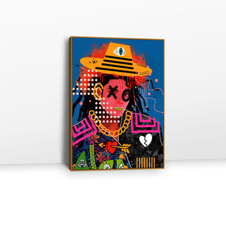 Michael Jackson In Yellow Hat Graffiti Canvas Wall Art