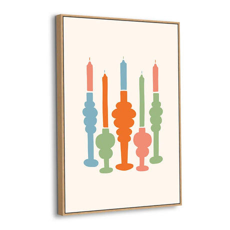 Mid-Century Candlesticks Canvas Wall Art