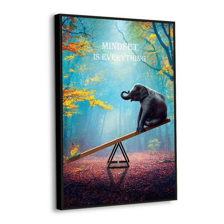 Mindset Is Everything – Inspirational Elephant & Butterfly Canvas Wall Art