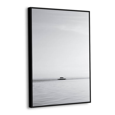 Minimalist Black And White Seascape Canvas Wall Art