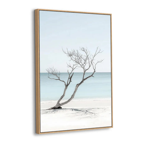 Minimalist Coastal Canvas Wall Art – Driftwood Serenity