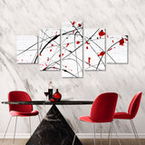 Modern Abstract Splash Lines Canvas Wall Art