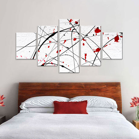 Modern Abstract Splash Lines Canvas Wall Art