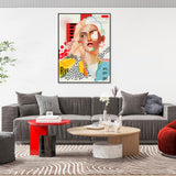 Modern Collage Art Gorgeous Girl Graffiti Canvas Wall Art