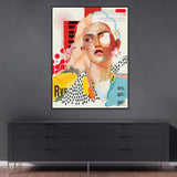 Modern Collage Art Gorgeous Girl Graffiti Canvas Wall Art