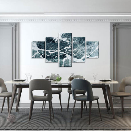 Modern Gray and White Marble Canvas Wall Art