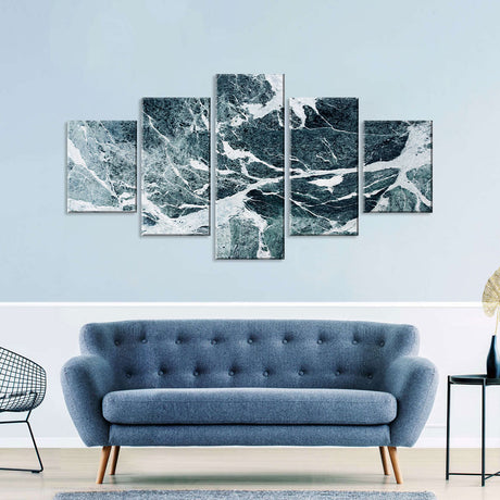 Modern Gray and White Marble Canvas Wall Art