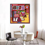 Mola Textile Graffiti Canvas Wall Art