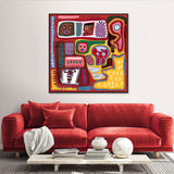 Mola Textile Graffiti Canvas Wall Art