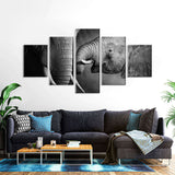 Mother And Baby Elephant Canvas Wall Art