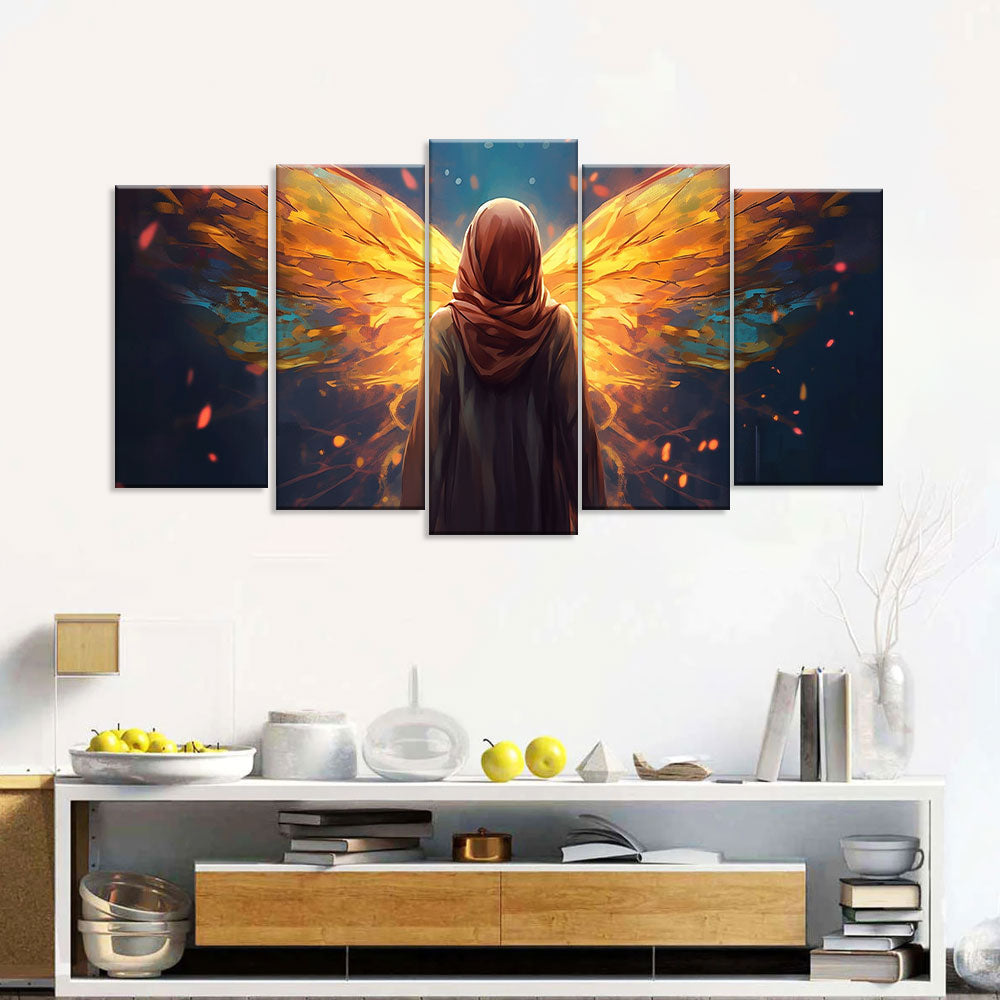 "Golden Wings Of Grace" Canvas Wall Art