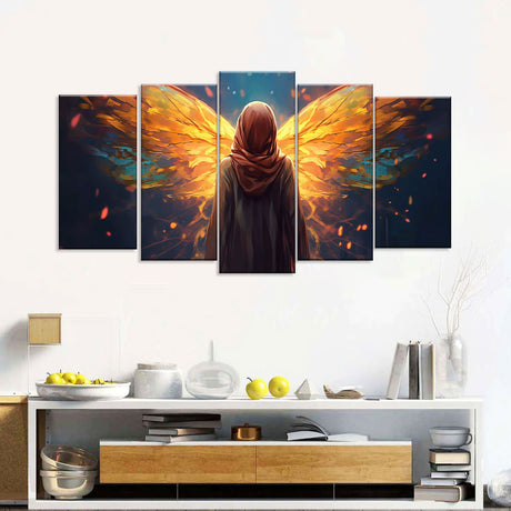 "Golden Wings Of Grace" Canvas Wall Art