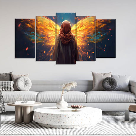 "Golden Wings Of Grace" Canvas Wall Art