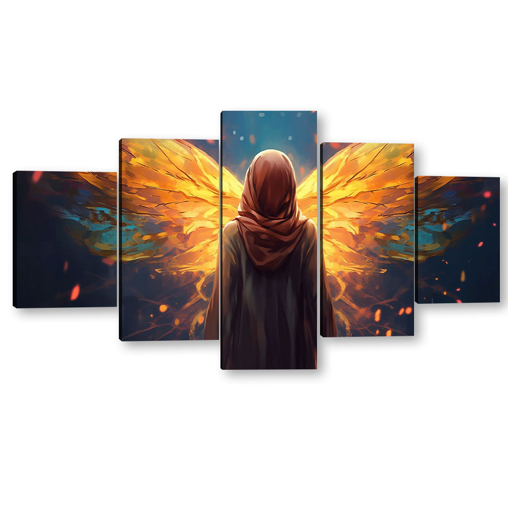 "Golden Wings Of Grace" Canvas Wall Art