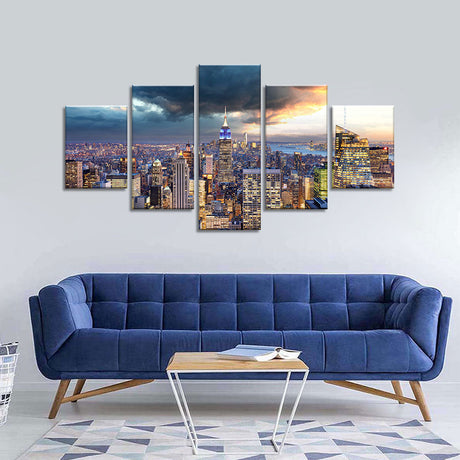 New York City Midtown and Empire State Building Canvas Wall Art
