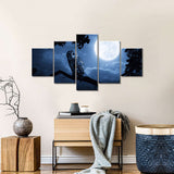 Night Owl With Moon Canvas Wall Art